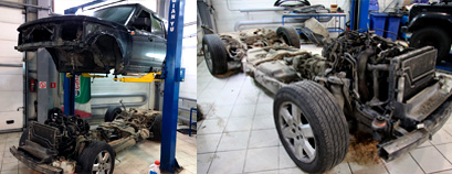Land Rover Discovery – снятие кузова с рамы